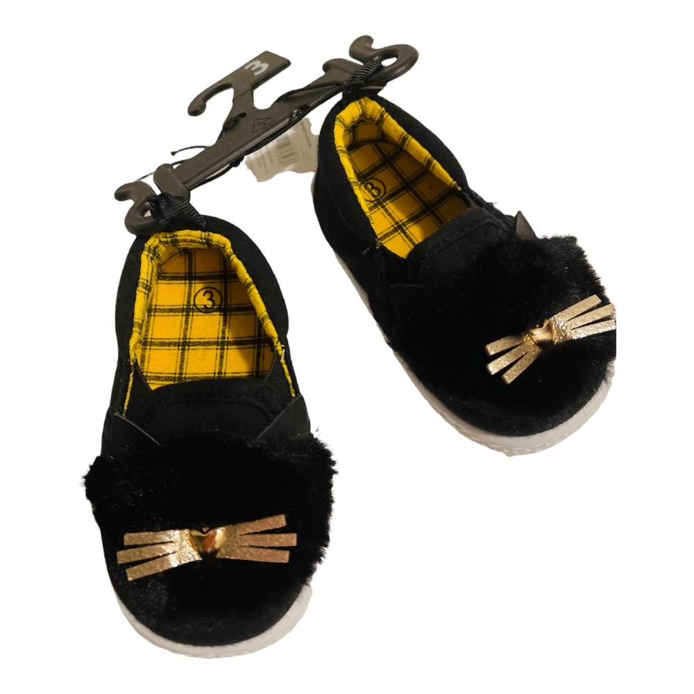 NEW Wonder Nation Baby Girl Black Shoes Size 3 - Picture 3 of 6